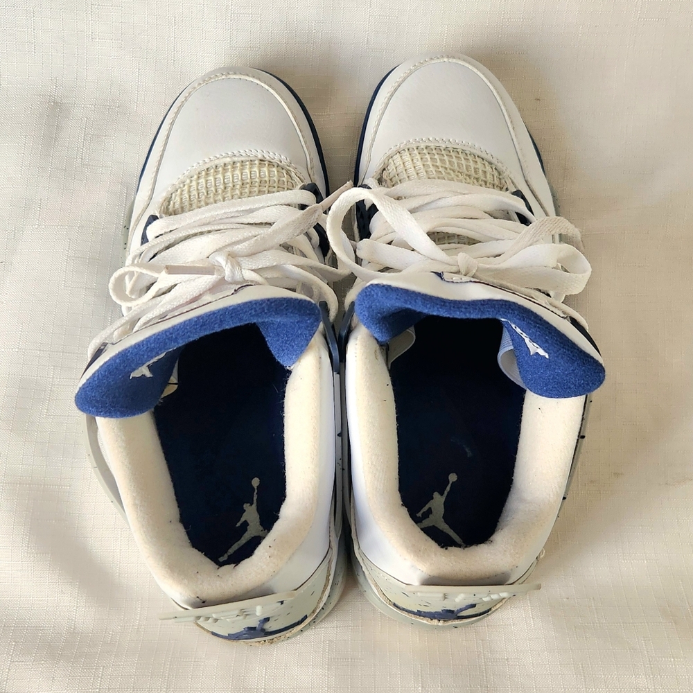 Nike Air Jordan 4 Retro Size 8 White Midnight Navy Grey DH6927-140 Men’s Rare - Picture 8 of 12